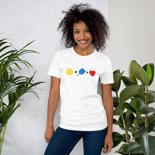 Paddle + Ball = Love unisex t-shirt